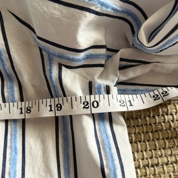 J. Crew Tie Front Vertical Stripes Cotton Blouse - Picture 7 of 15